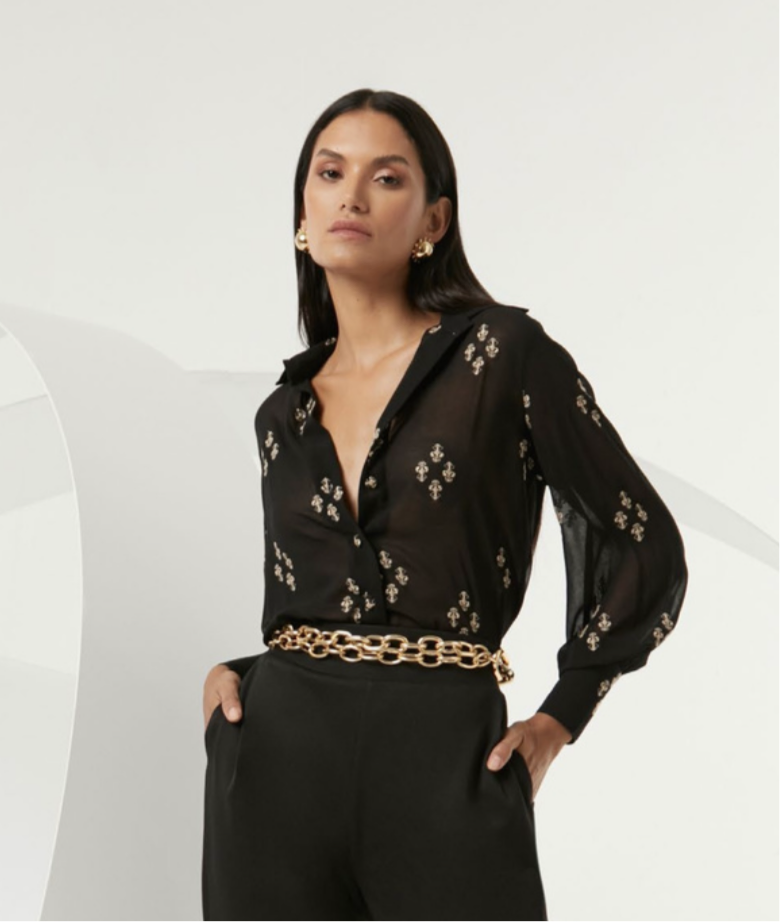 Black Fleur de Liz Shirt