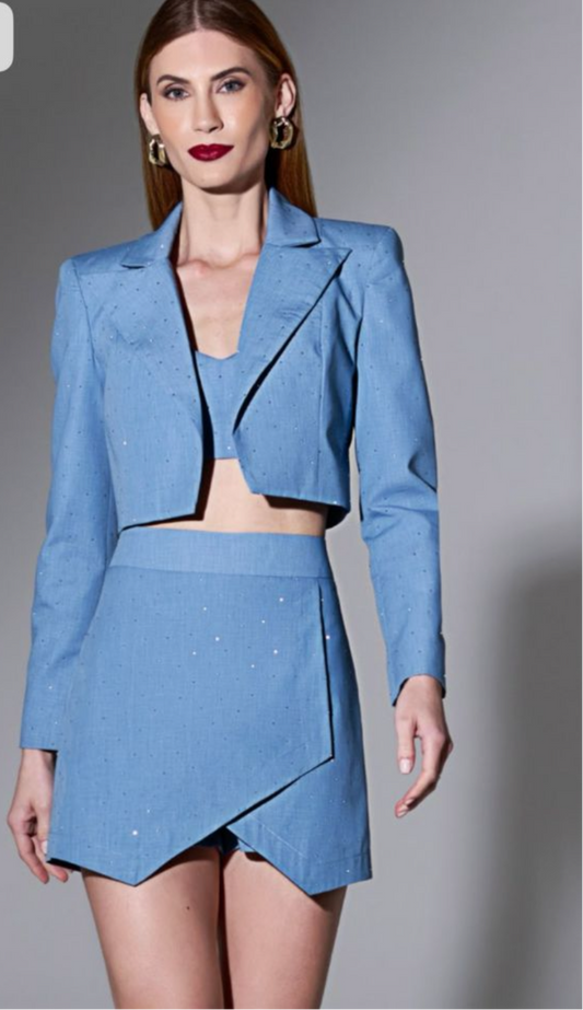 Tri Set Of Blazer, Skirt And Top