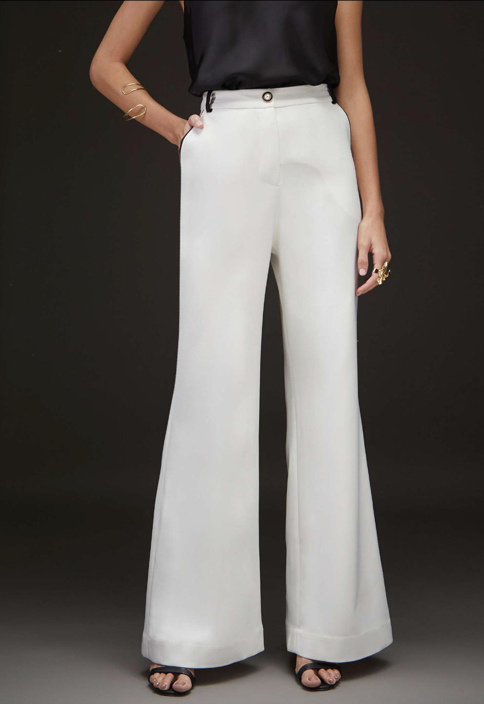 Leah White Tailored Flare Pants