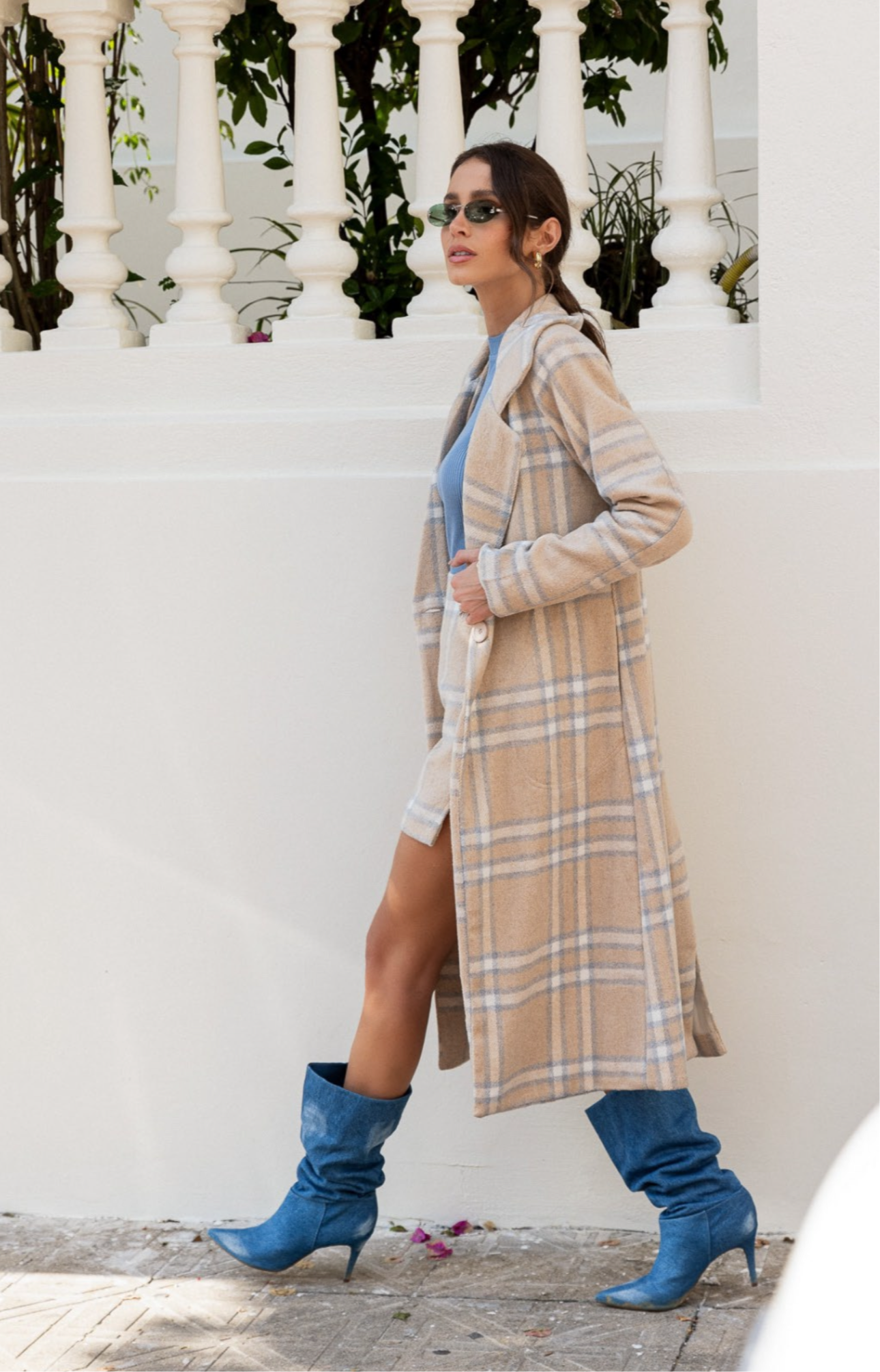 Wool Sand and Baby Blue Coat